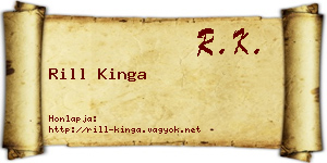 Rill Kinga névjegykártya